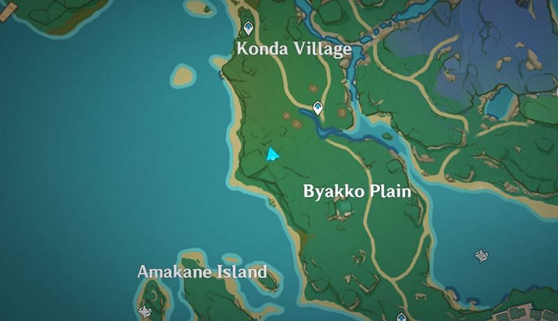 지도에서 녹슨 열쇠의 위치(이미지 제공: Genshin Impact)