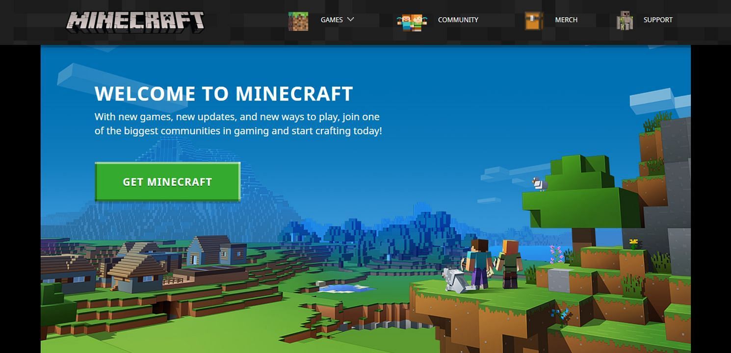 이름 변경을 위한 기본 사이트는 Minecraft.net입니다(Mojang을 통한 이미지).