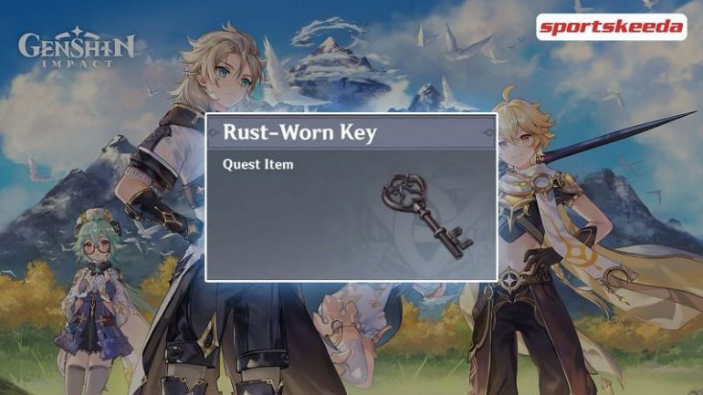 Rust-Worn Key, a hidden Quest Item to unlock a gate (Image via Sportskeeda)