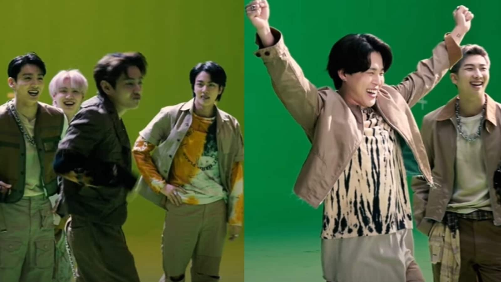 방탄소년단: RM-진이 웃음을 나누고, 뷔와 지민이 마이 유니버스 영상 촬영 중 멤버들을 헤어지게 한다.  손목 시계