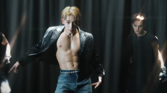 Wonho in a scene for his music video for his latest song "Crazy" of the EP "Facade" [SCREEN CAPTURE]