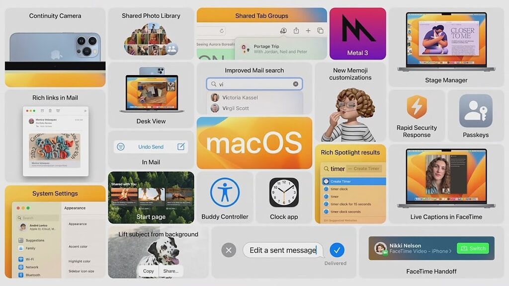 macOS Ventura의 다양한 새로운 기능