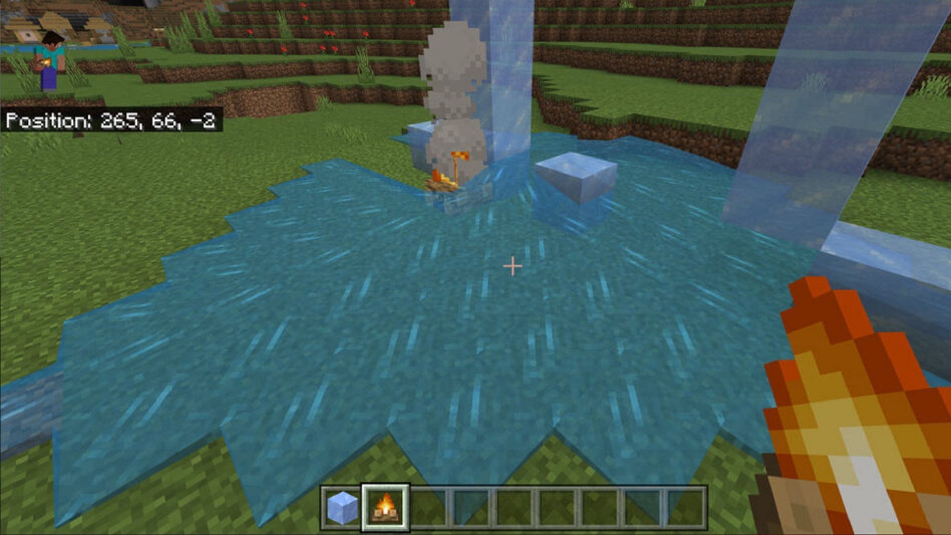 광원은 Minecraft에서 물이 얼지 않도록 합니다(Mojang을 통한 이미지).
