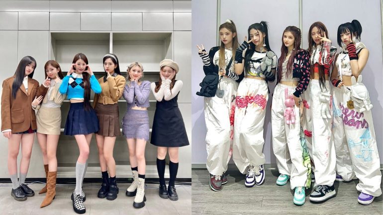 K-pop idol groups with minor-aged members (Image via Twitter/@IVEstarship, @newjeans_official)