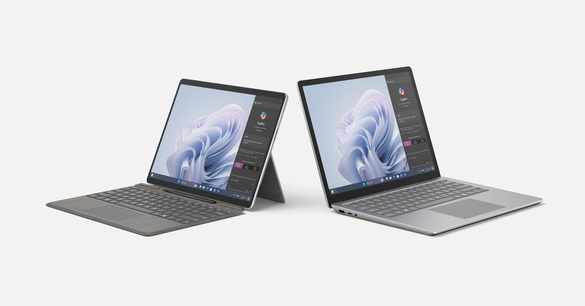 Microsoft의 첫 번째 AI 기반 컴퓨터는 기업용 Surface Pro 10 및 Surface Laptop 6입니다.