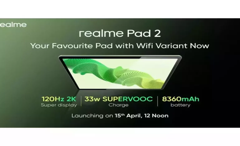 Realme Pad 2 WiFi 에디션, 4월 15일 인도에서 출시: Android 태블릿이 제공하는 기능은 다음과 같습니다.