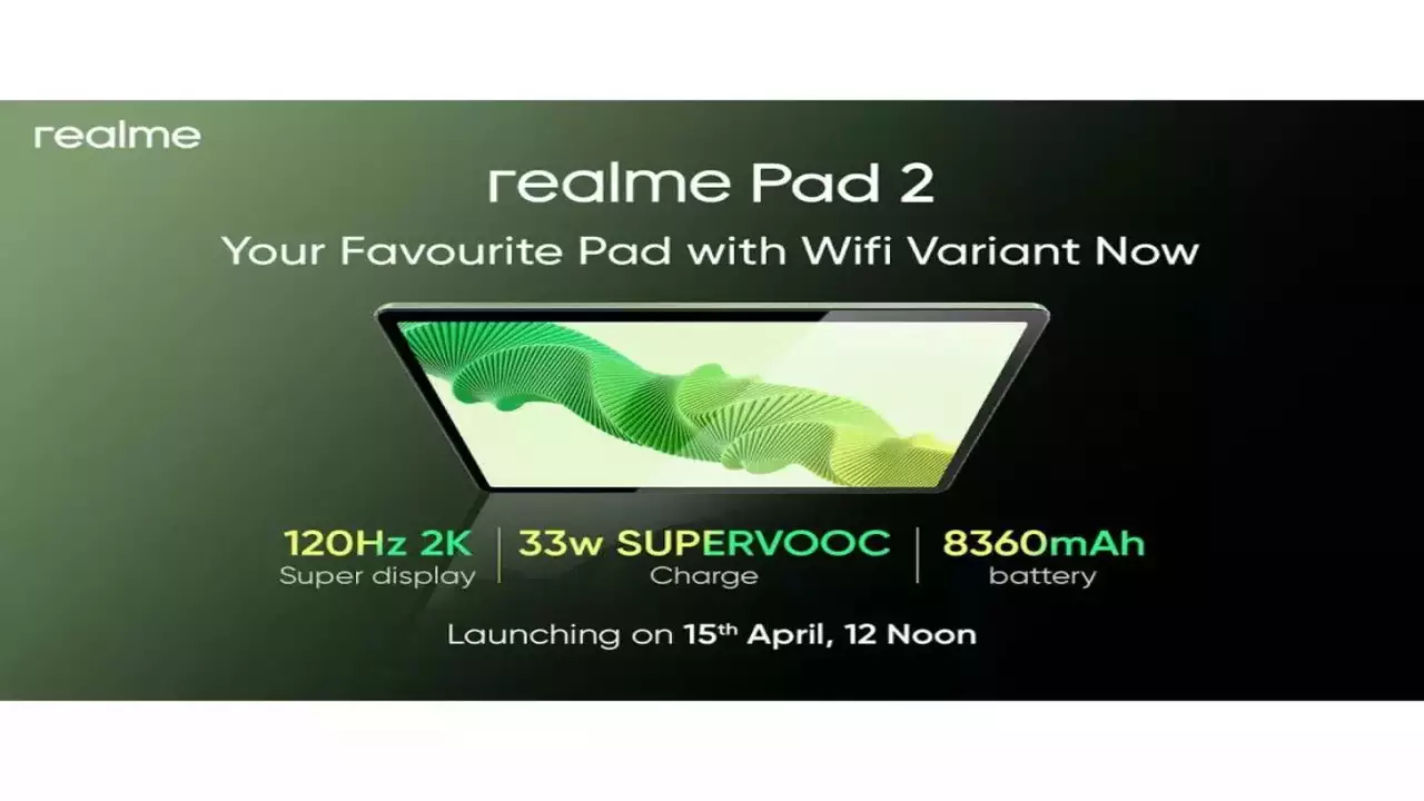 Realme Pad 2 WiFi 에디션, 4월 15일 인도에서 출시: Android 태블릿이 제공하는 기능은 다음과 같습니다.